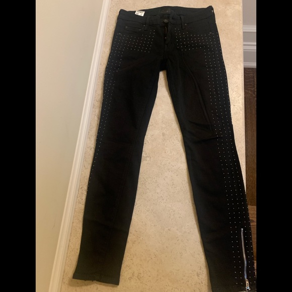 Black Mother Jeans with Studs size 24 - Picture 2 of 5